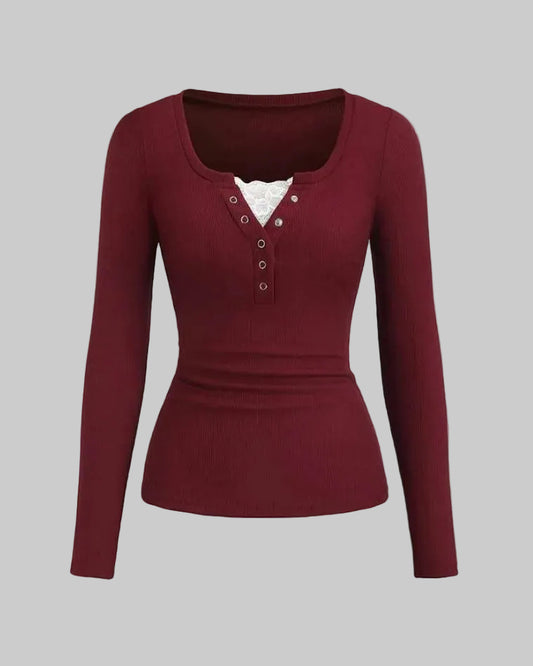 henley lace top