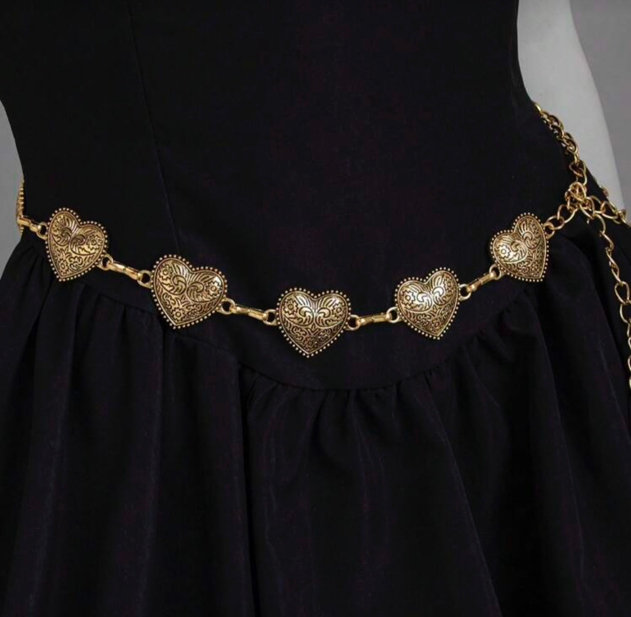 retro heart waist chain