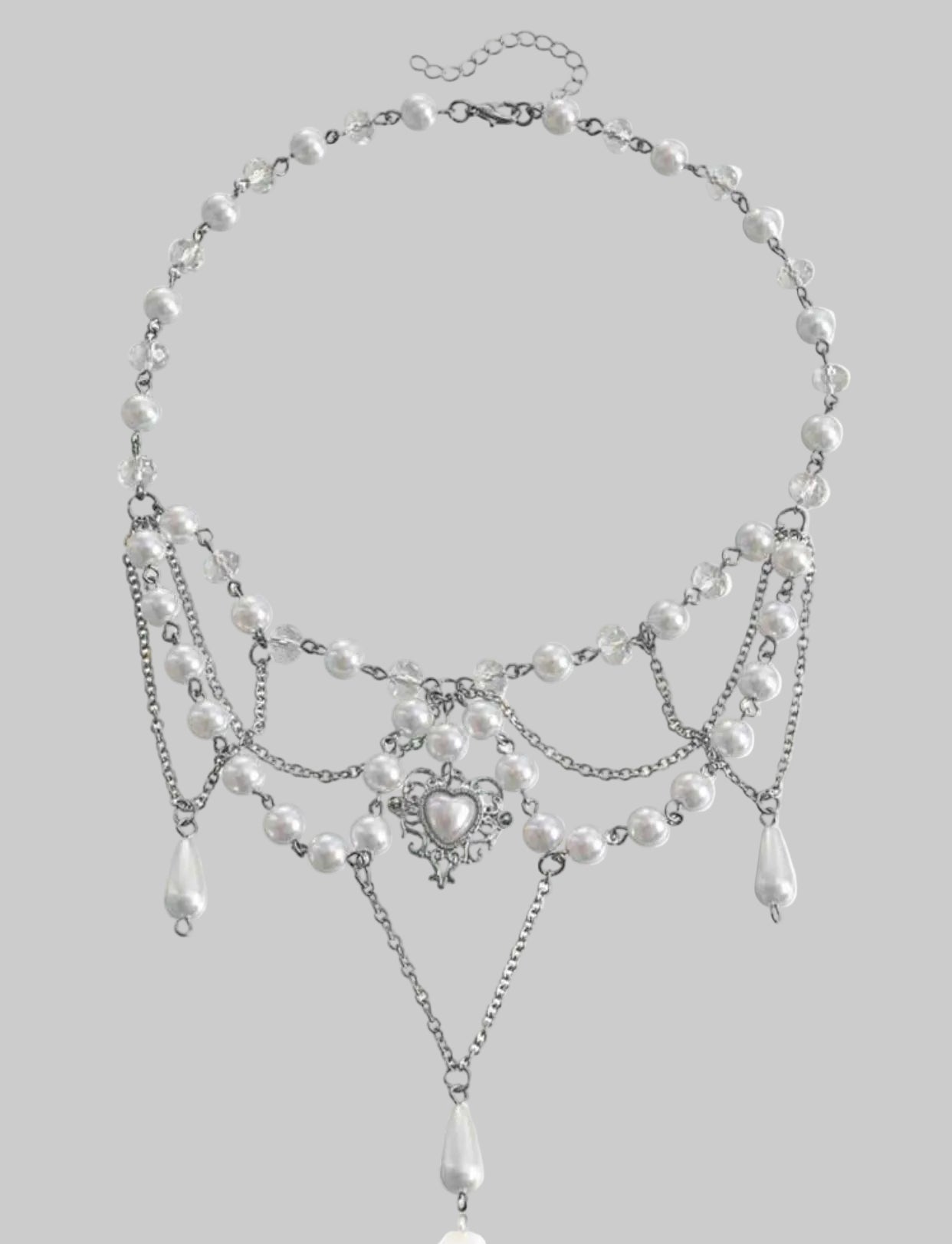 pearls and heart necklace