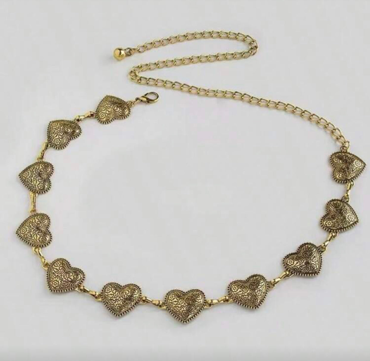 retro heart waist chain