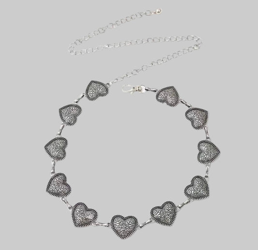 retro heart waist chain
