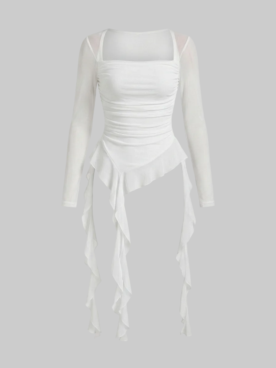 y2k ruffle top
