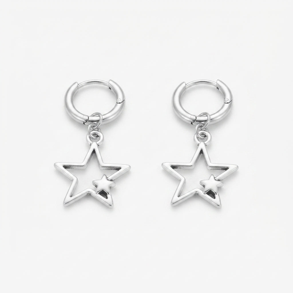 hollow star hoops