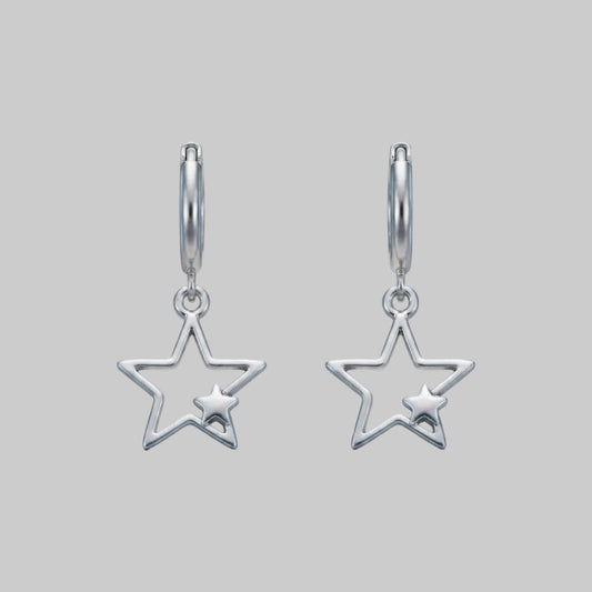 hollow star hoops