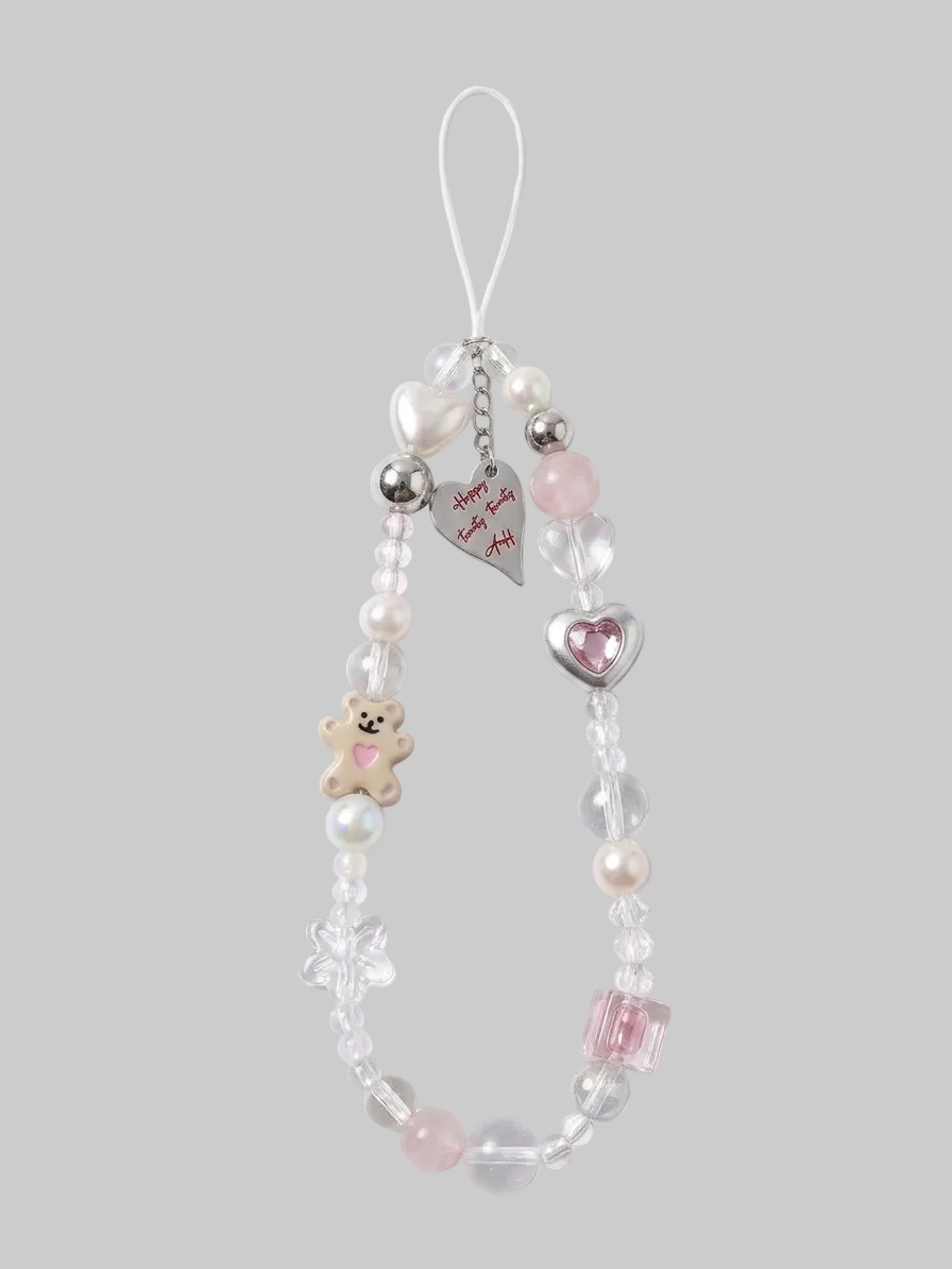 bear heartie phone charm