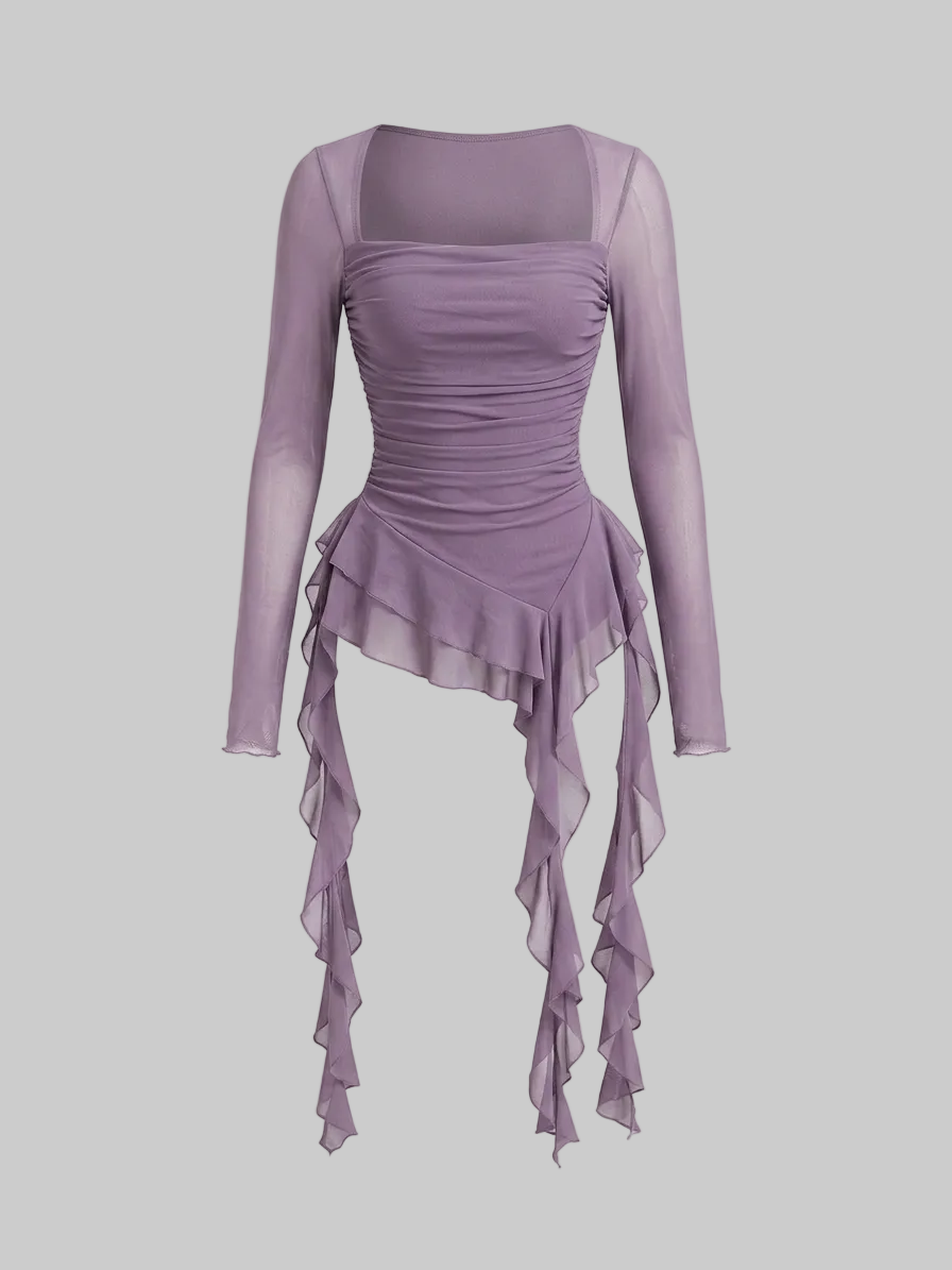 y2k ruffle top