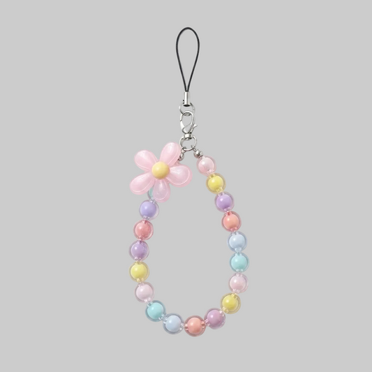 beaded flower phone charm