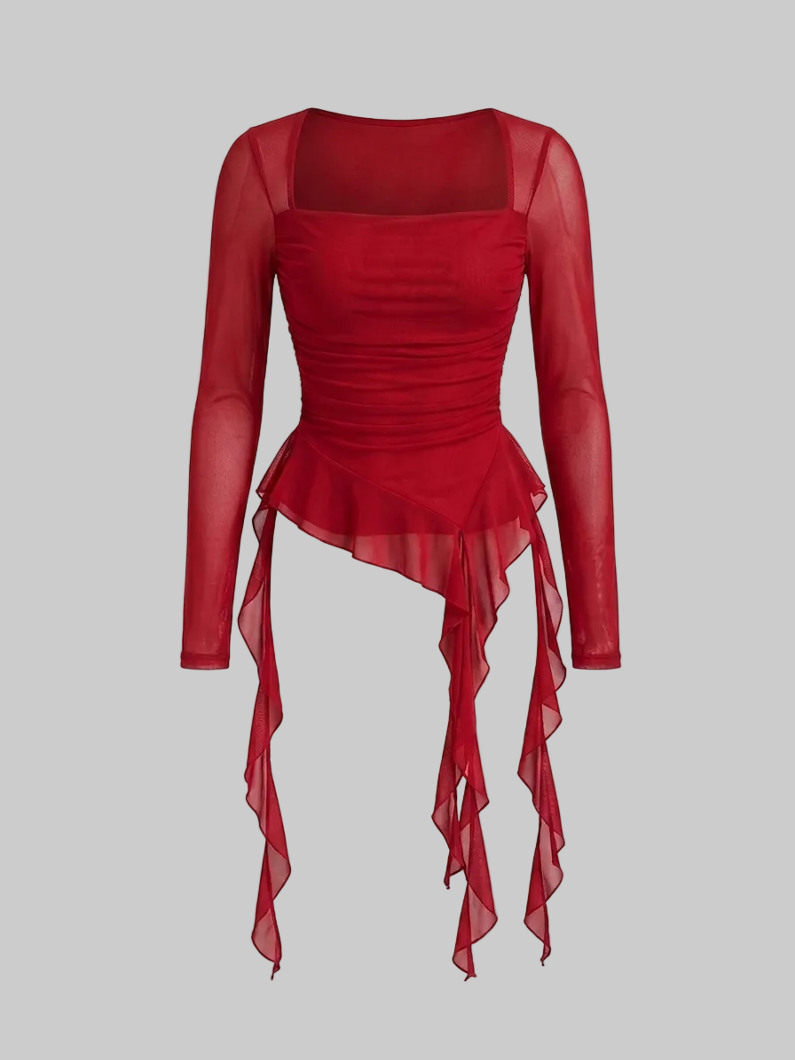 y2k ruffle top