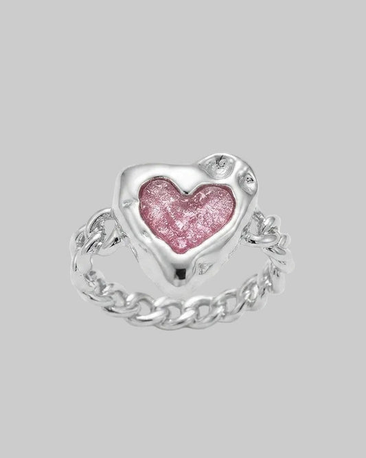 pink heart kpop ring