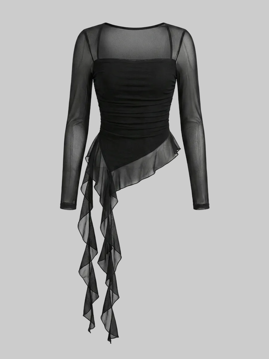 y2k ruffle top