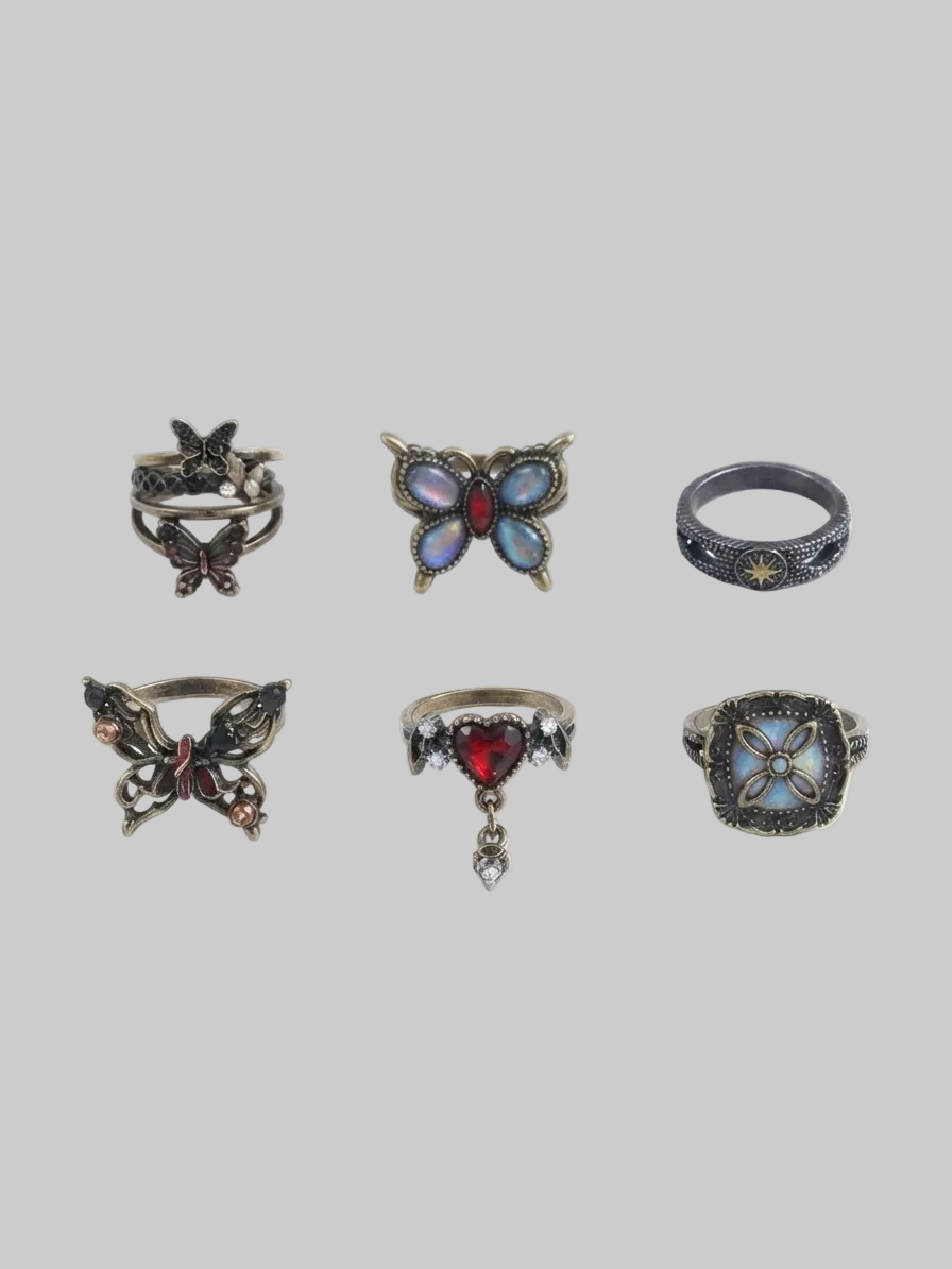dark vintage ring set