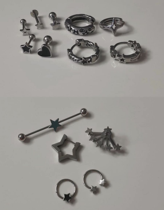 star studs/earrings/septum piercing