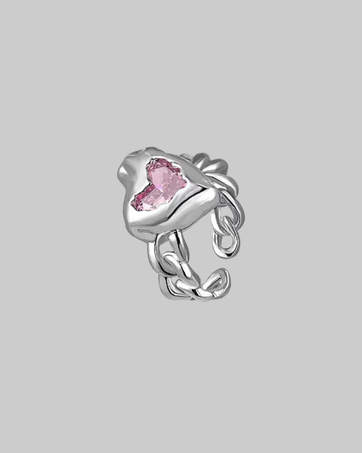 pink heart kpop ring