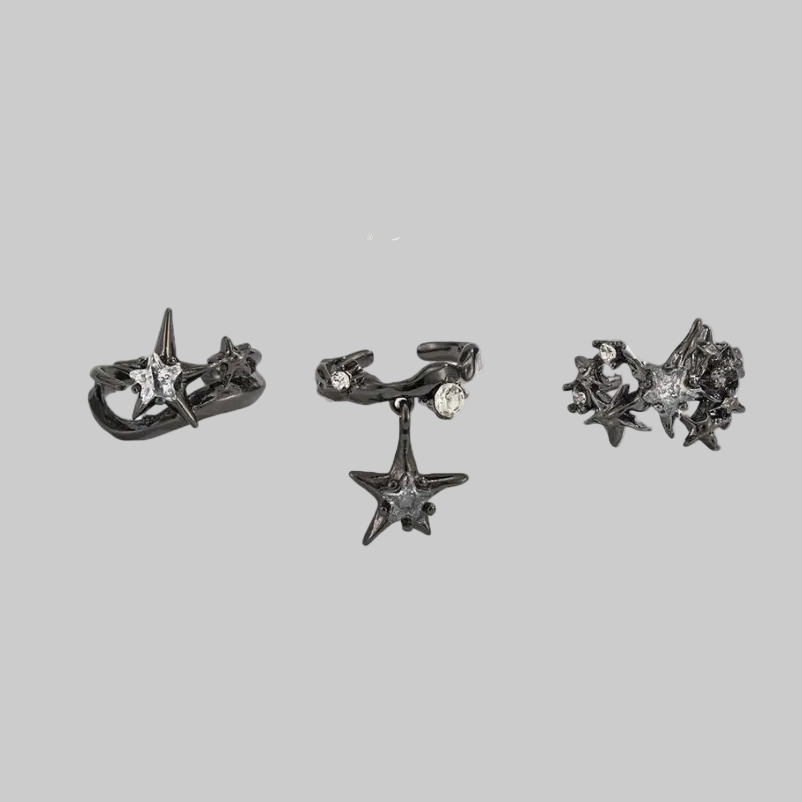 black star ring set