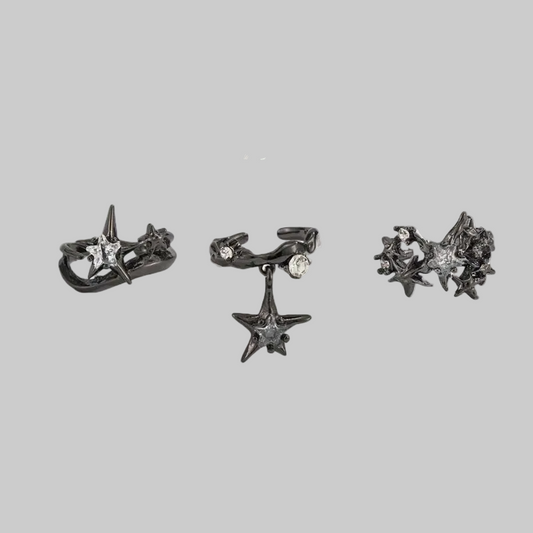 black star ring set