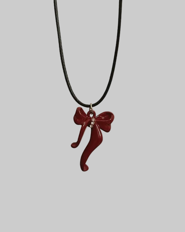 red bow necklace