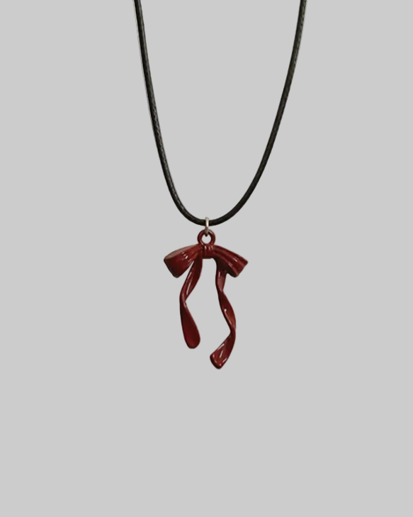 red bow necklace