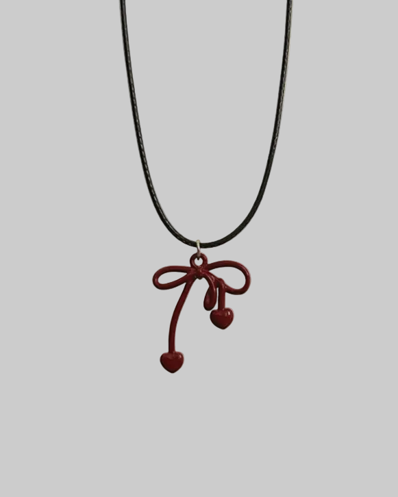 red bow necklace