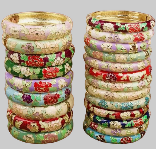 muse enamel floral bangles