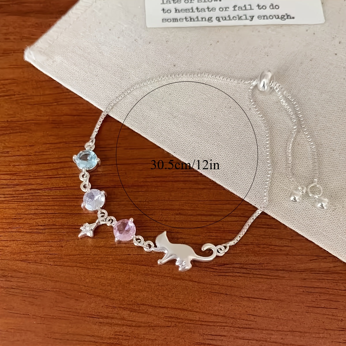 silver cat bracelet