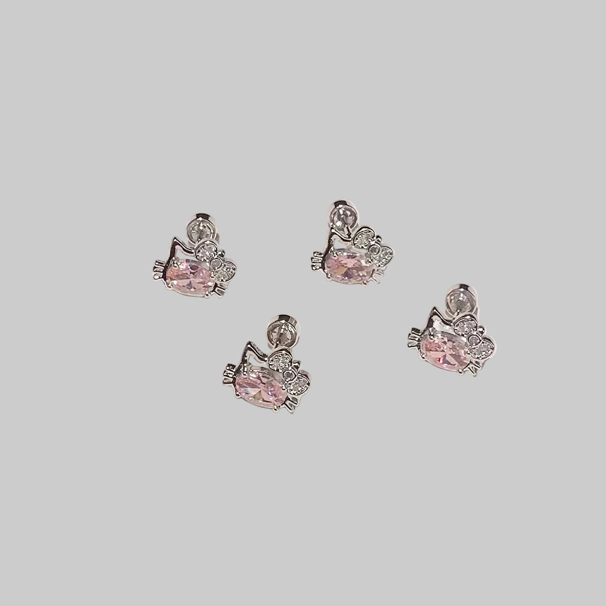 hello kitty pink crystal studs