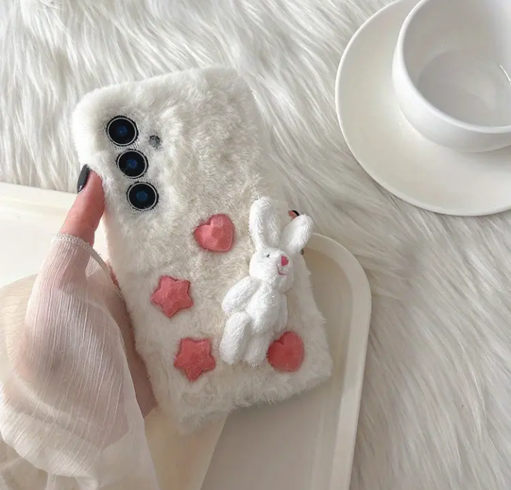 fluffy rabbit phone case vivo