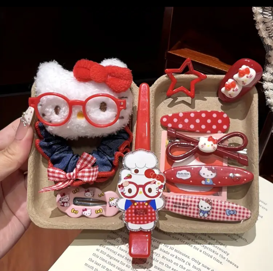 hello kitty hair accessories set (9 pieces)
