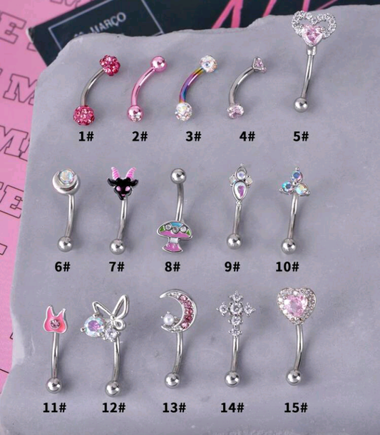 lip and eye brow piercing 1 pc (stainless steel)