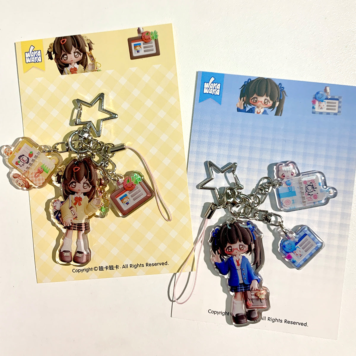 anime girl acrylic keychain