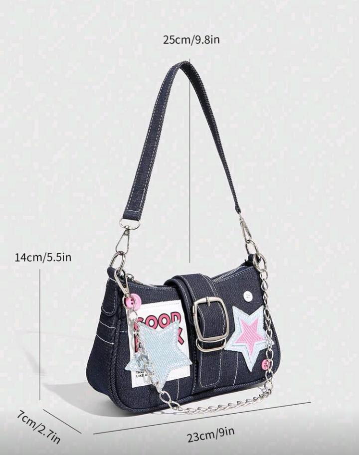blue stars hand bag
