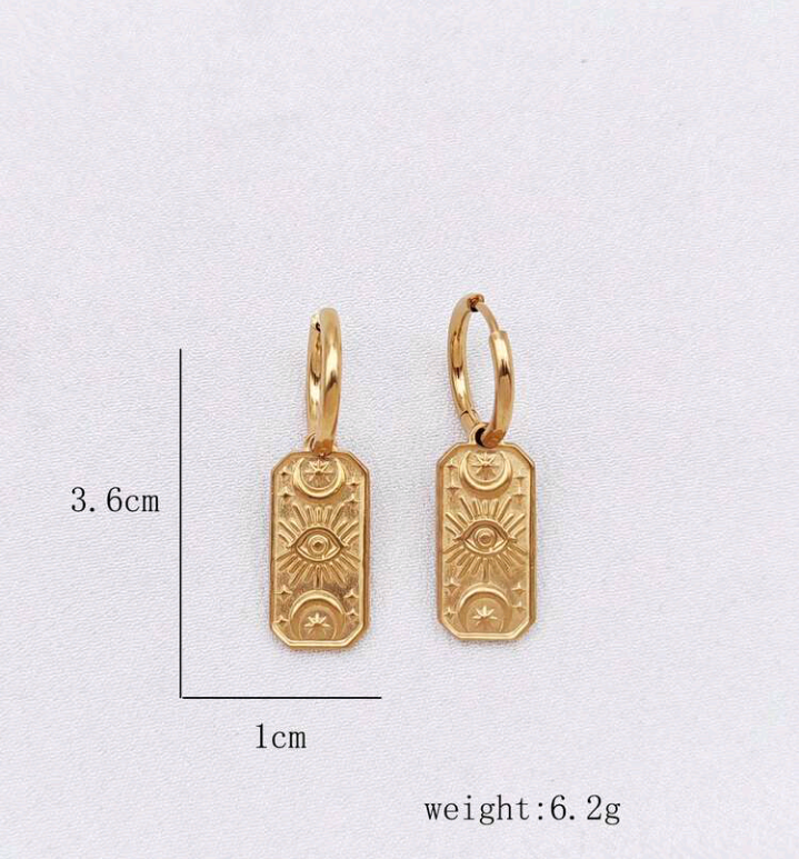 gold celestial earrings