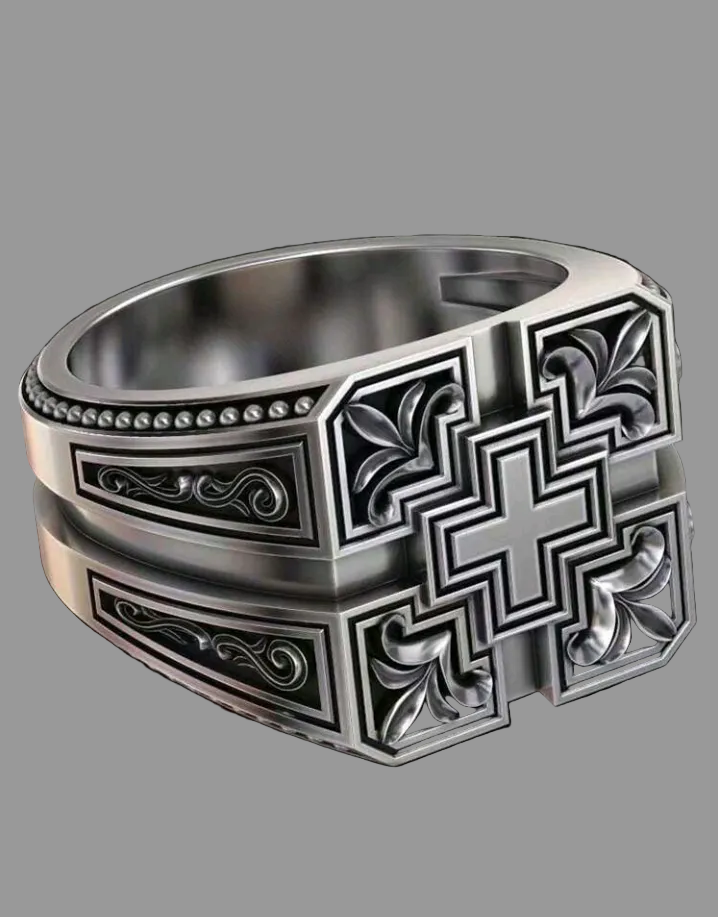 engraved ring (antique silver)