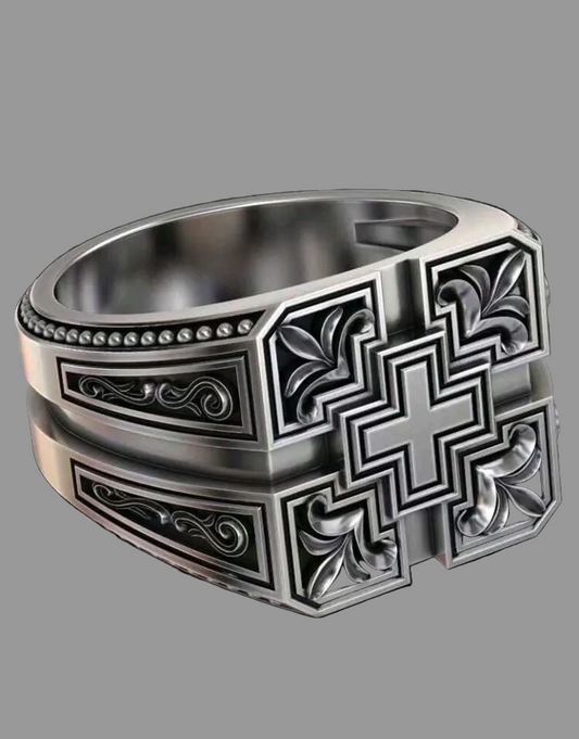 engraved ring (antique silver)