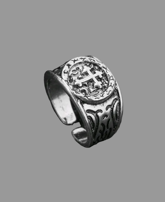gothic cross ring for men
