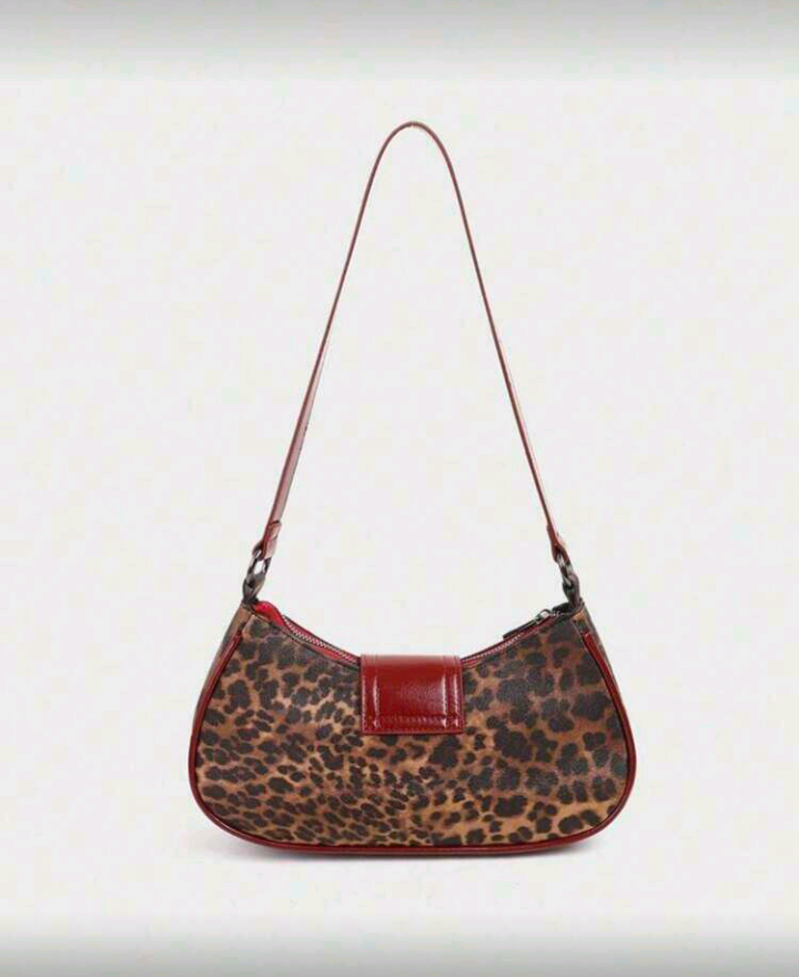 burgundy leopard print bag