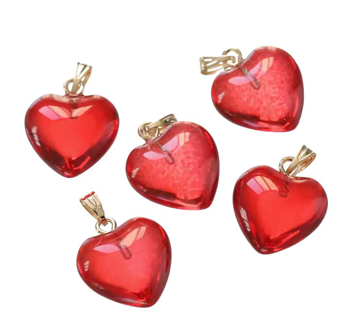 glass heart earrings