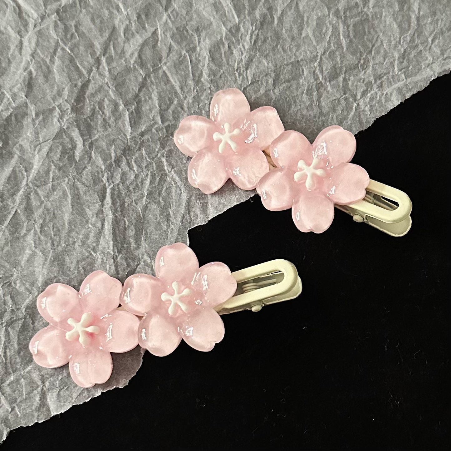 pink flower hair pin
