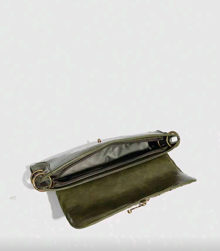 elegant textured green/black bag