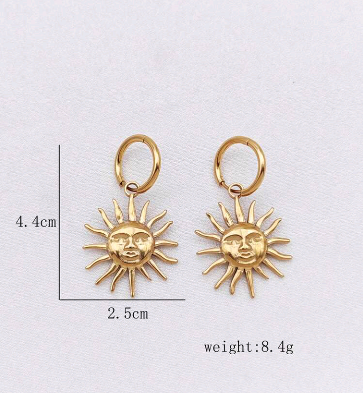 gold celestial earrings