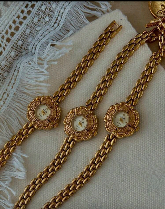 luxury flower golden watch (1pc)