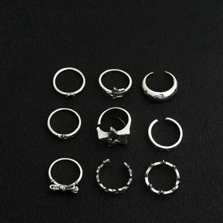 star rings set (9 rings)