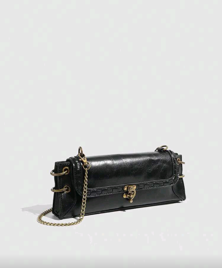 elegant textured green/black bag