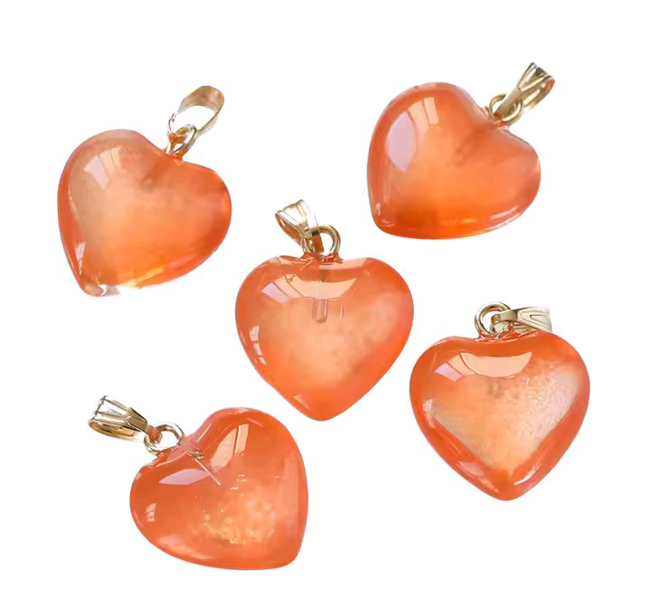 glass heart earrings