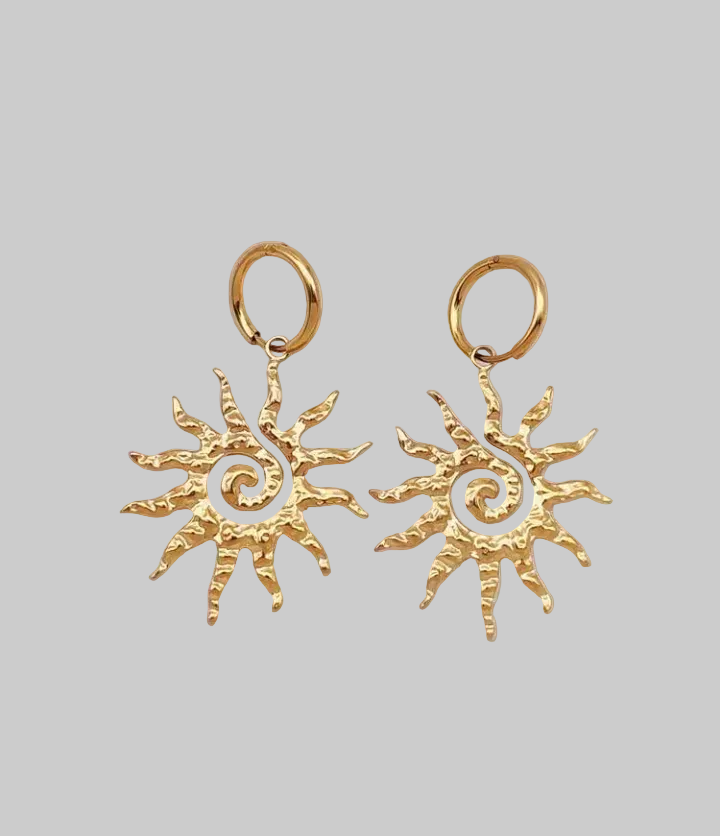 gold celestial earrings