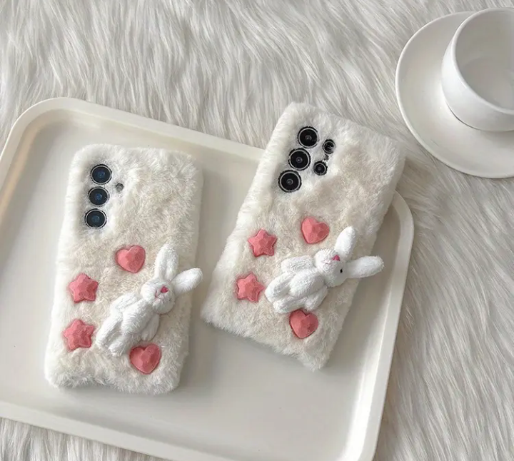 fluffy rabbit phone case vivo