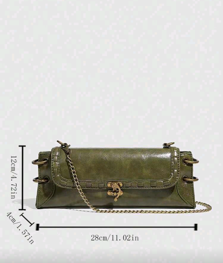 elegant textured green/black bag