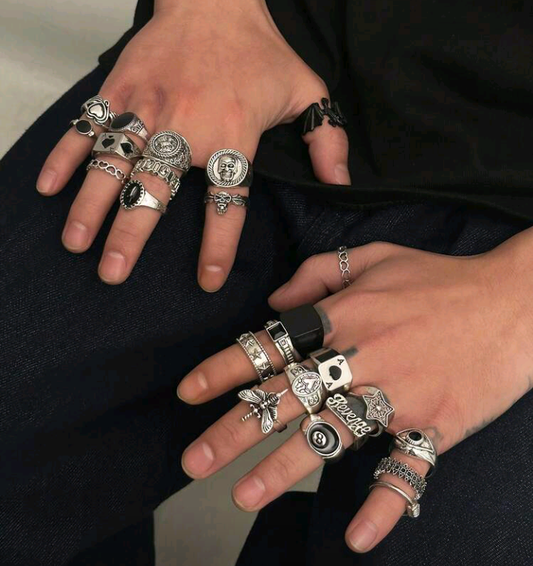 20 pcs punk ring set