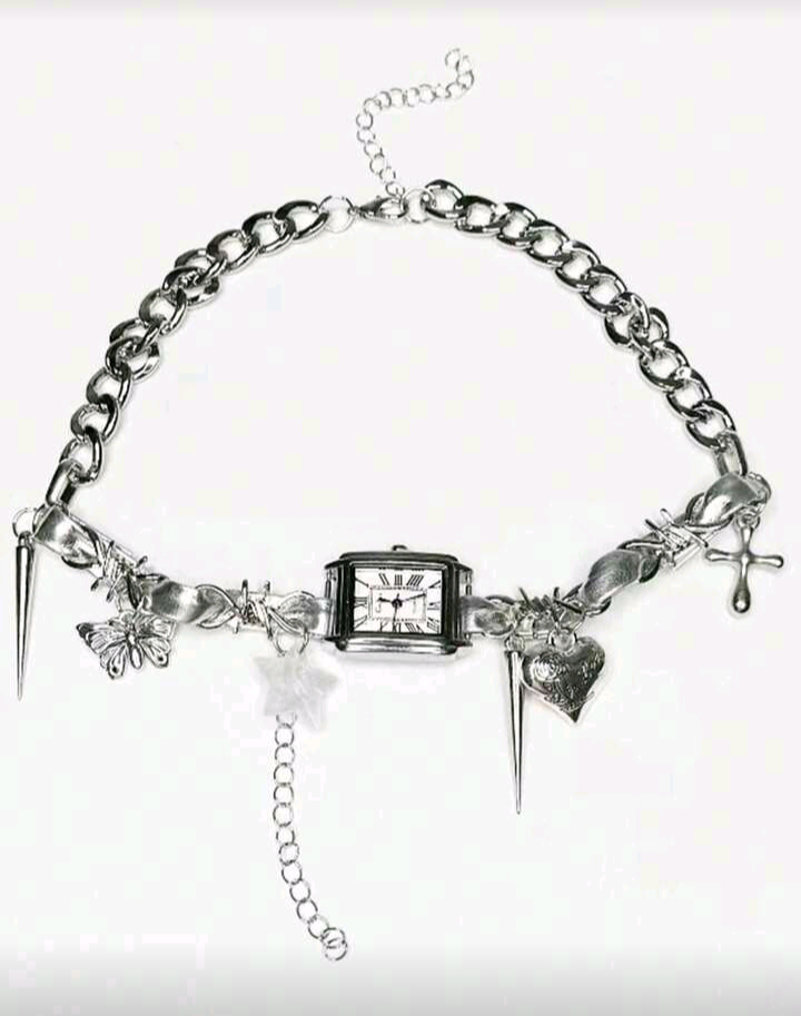 clock necklace