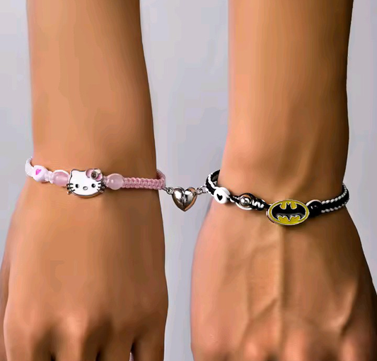 couple's matching bracelets (hello kitty, spiderman, batman)