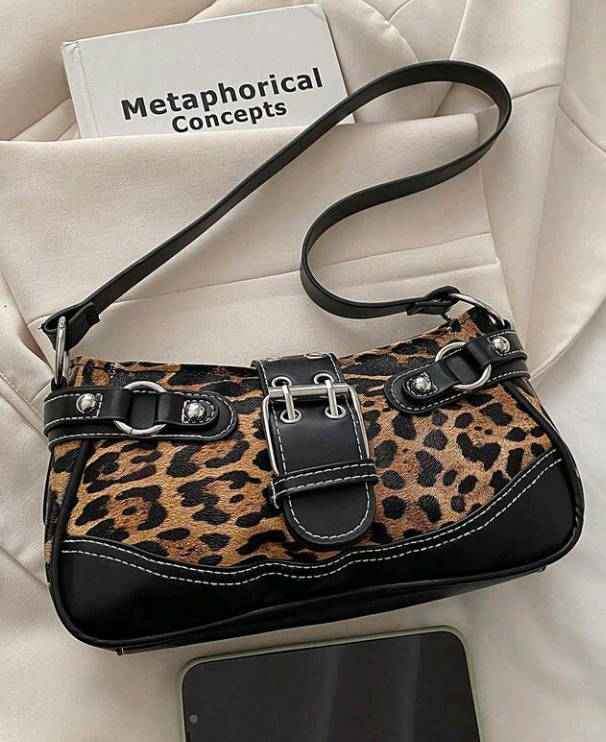 retro leopard print bag